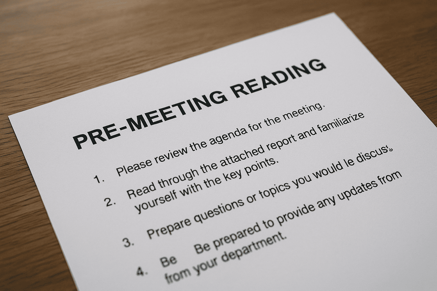 Meeting Pre-Read : a guide with template  